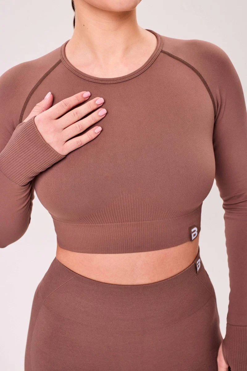 SEAMLESS LONG-SLEEVE CROP Damska bluzka - Image 3